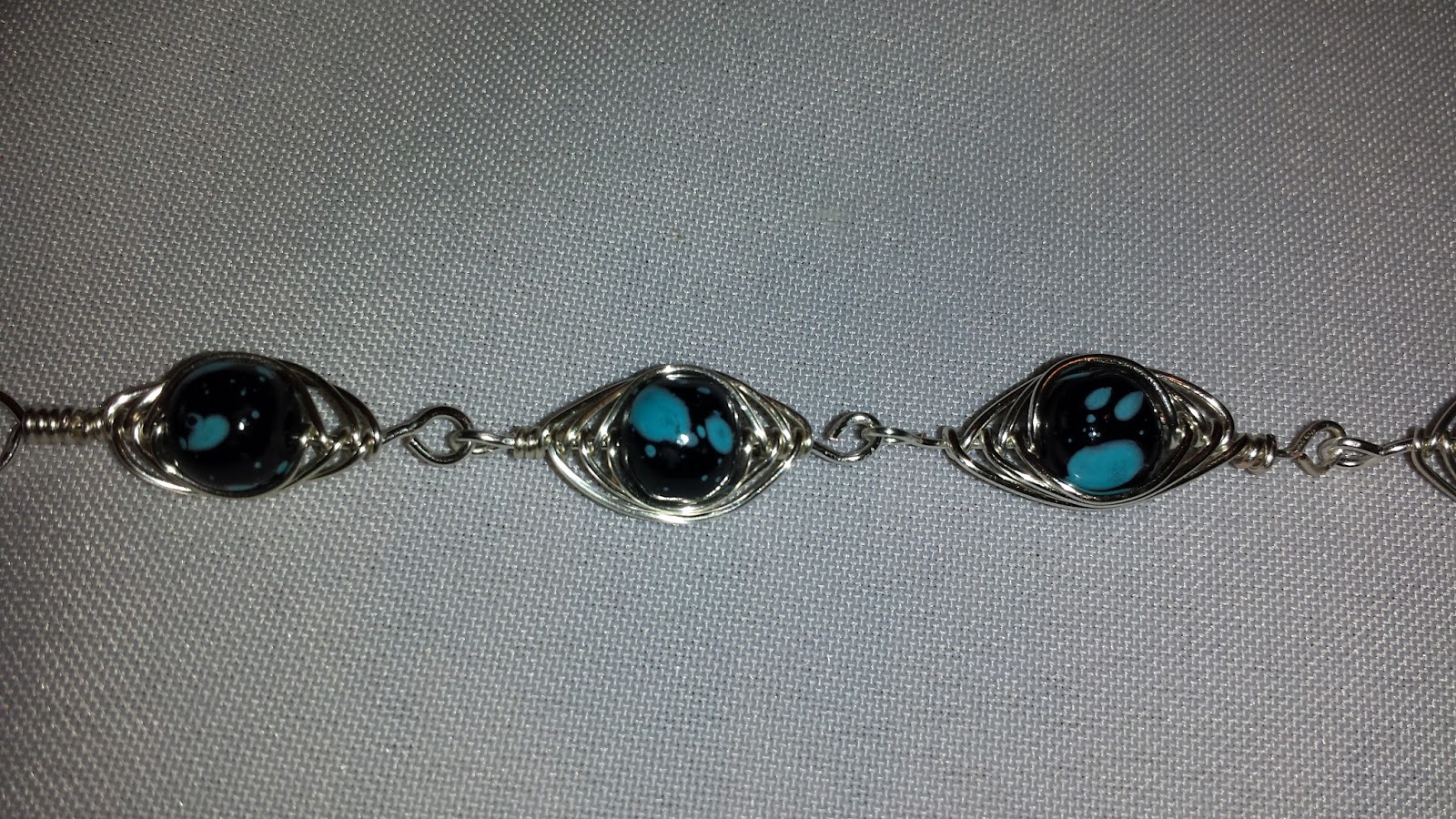 KB Knits Crafts Herringbone Wire Wrapped Bracelets